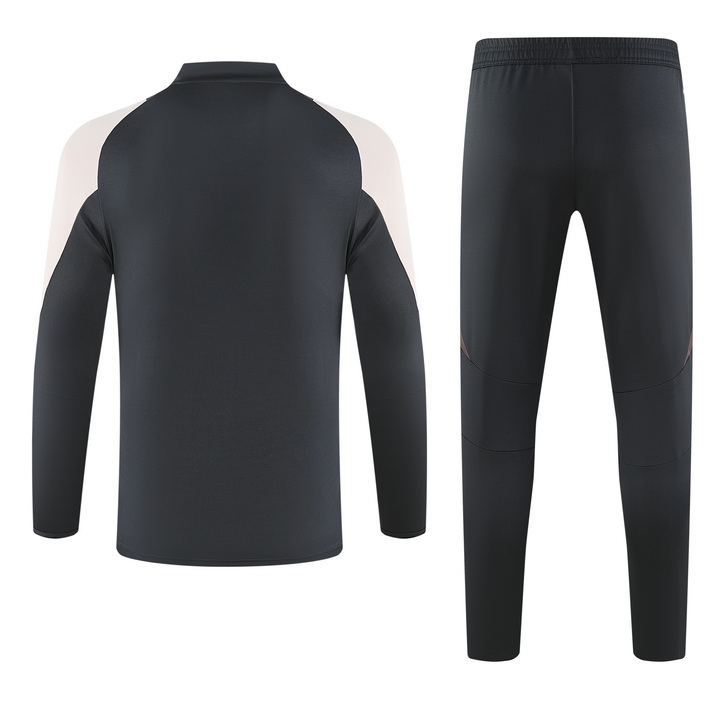 2024/2025 Real Madrid Royal Dark Gray Half-Pull Training Suit Football Shirt 1:1 Thai Quality Set