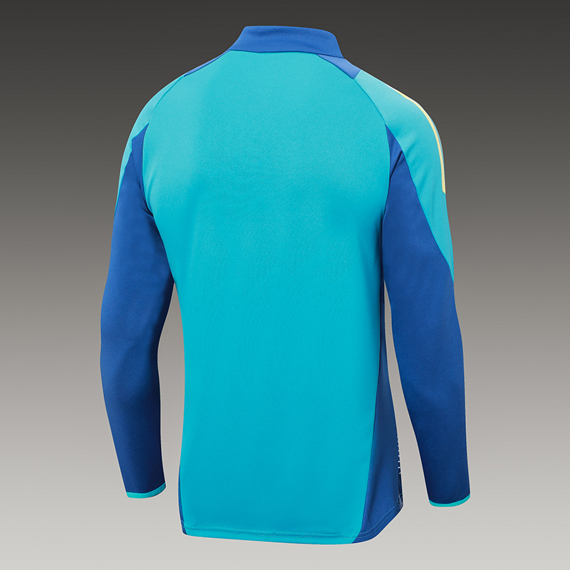 2024/2025 Ajax Half-Pull Training Suit Baby Blue Football Shirt 1:1 Thai Quality Set