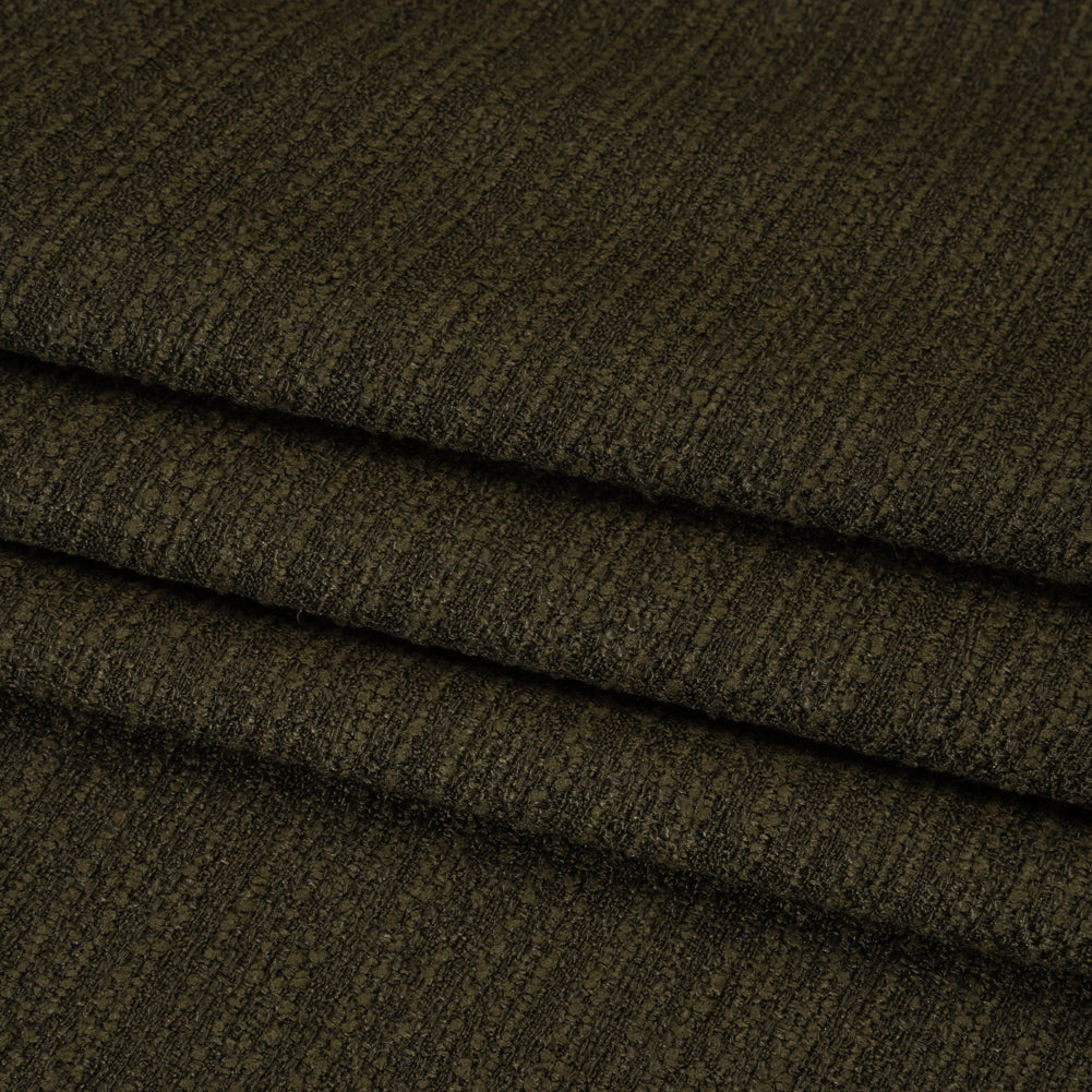 Textured Recycled Polyester Woven - Khaki Boucle Stripes - British Imported - Joann Fabrics