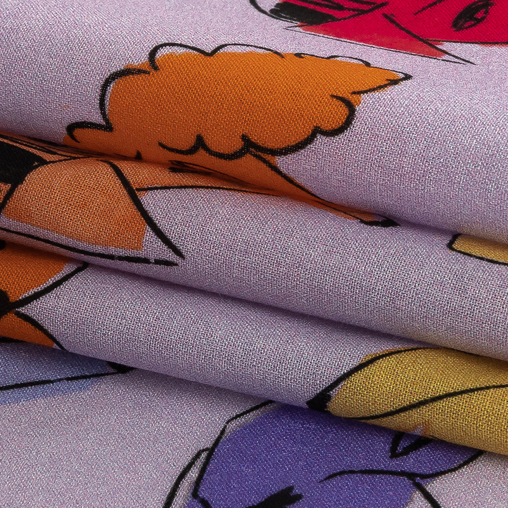 Cotton Voile - Lilac and Rainbow Dog Doodles - TREATS Print - Mood Exclusive Sugar Collection - Joann Fabrics