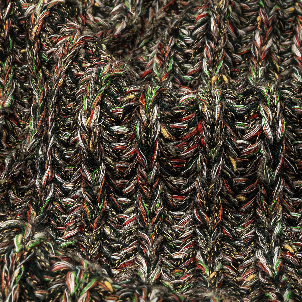Red, Green and Striped Mustard Chunky Ribbed Blended Wool Sweater Knit - Joann Fabrics