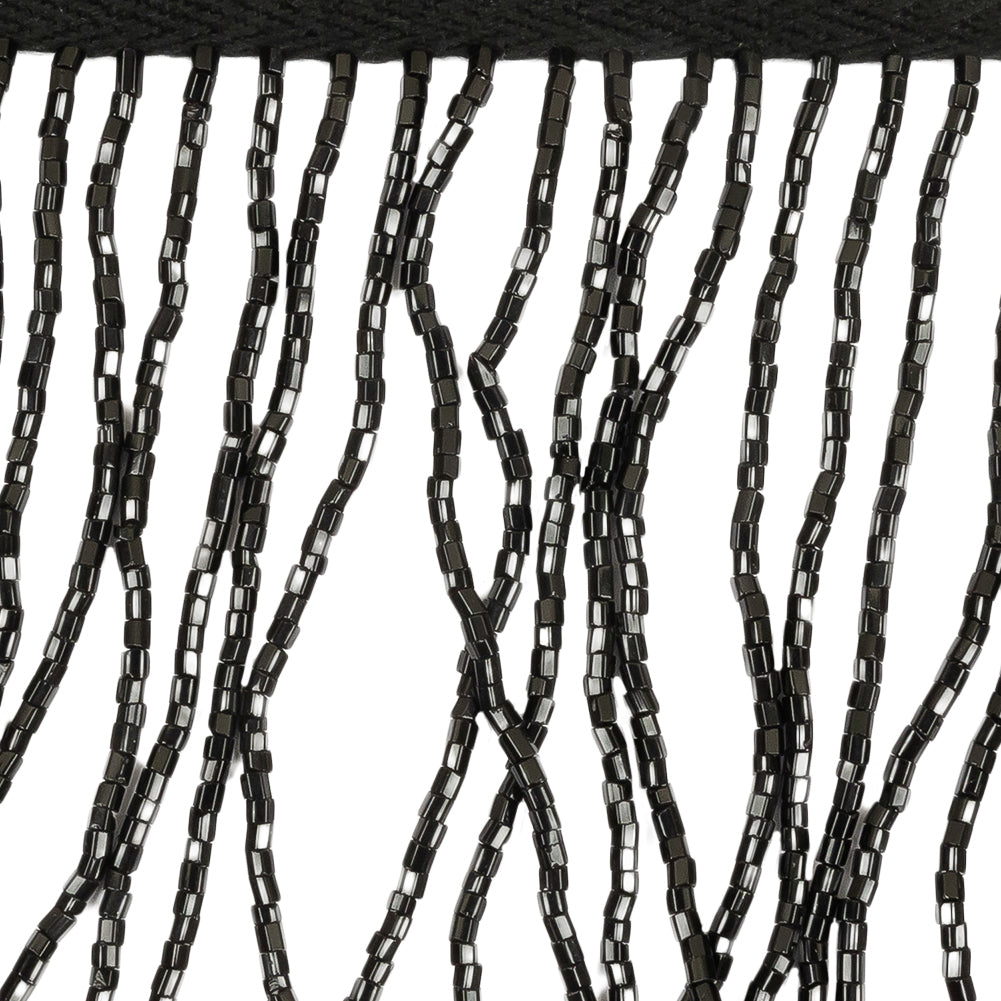 Vintage Black Chop Beaded Fringe - 3