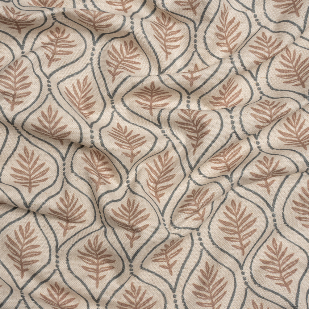 Cotton and Linen Canvas Print - Rose Leaf Motif - British Imported - Joann Fabrics