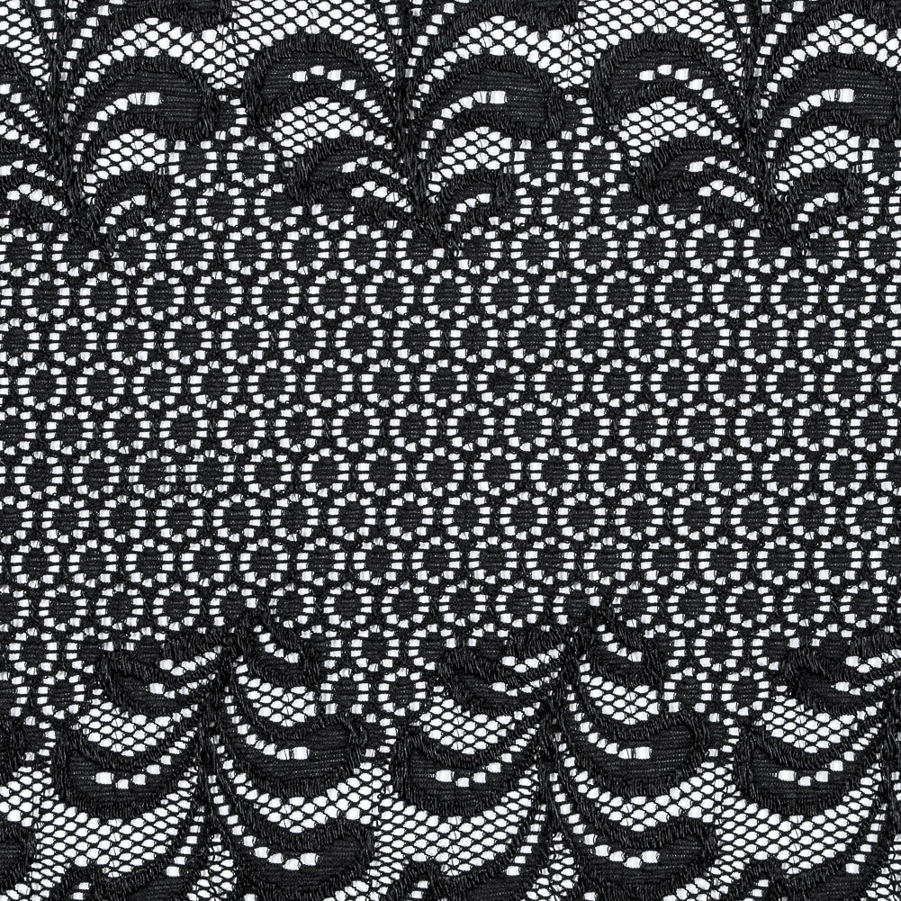 Black Stretch Floral Lace - 9.5