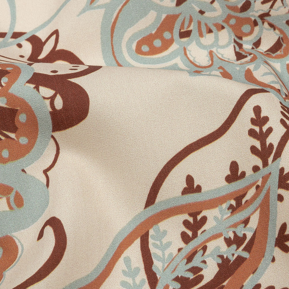 Cotton Poplin Print - Cream, Burgundy and Blue Floral - Mood Exclusive Floral Mirage - Joann Fabrics