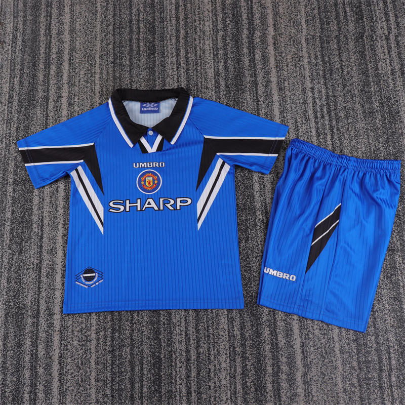1996/1998 Retro Manchester United Third Away Football Shirt 1:1 Thai Quality Kids Size