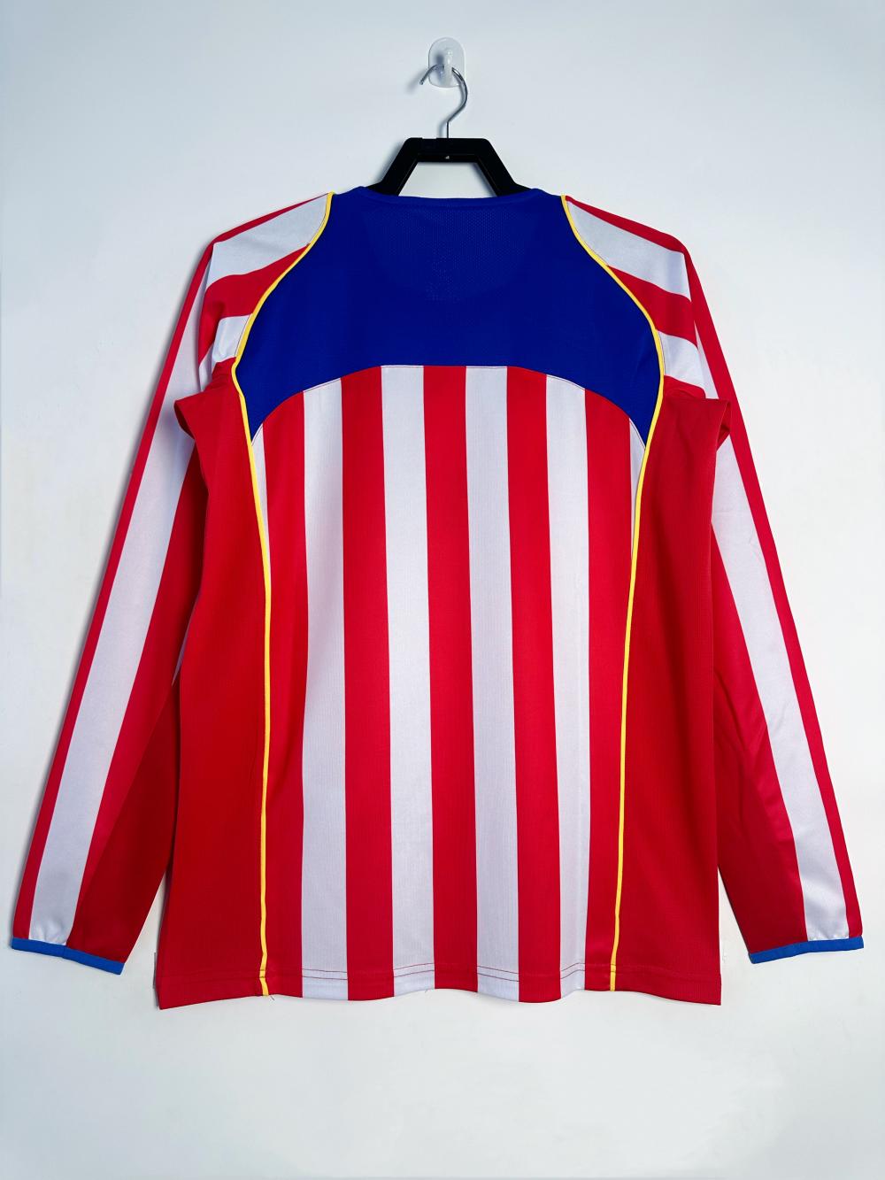 2004/2005 Retro Long sleeve Atletico Madrid Home Soccer Jersey 1:1 Thai Quality