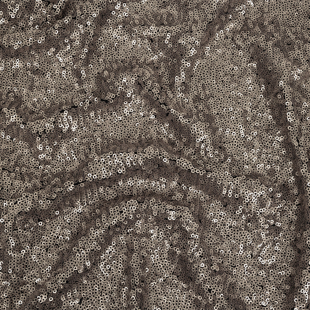 Dull-Polished Silver All-Over Baby Sequins on Black Mesh - Joann Fabrics