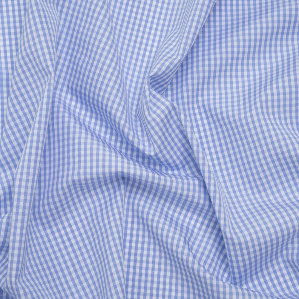 Cotton Gingham Shirting - Sky Blue and White Checks - Designer Deadstock - Joann Fabrics