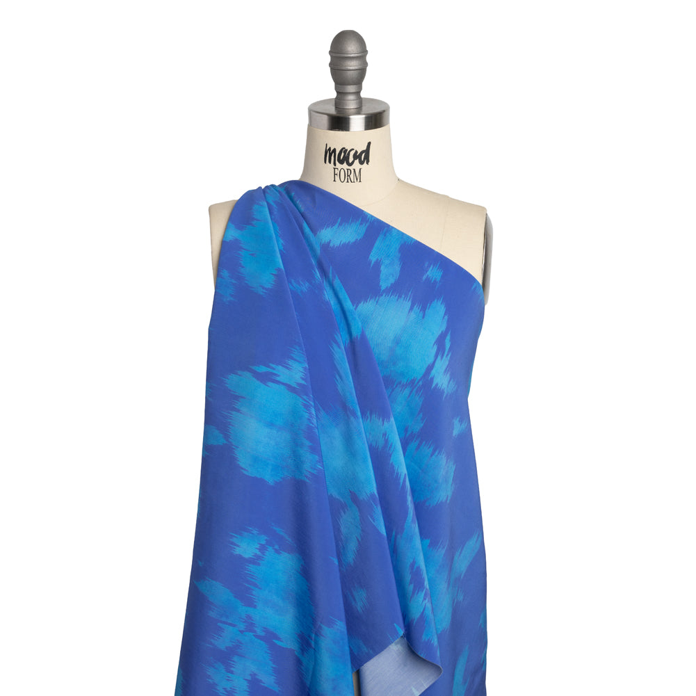 Mood Exclusive Pale Blue Dot Sustainable Viscose and Polyester Poplin - Joann Fabrics