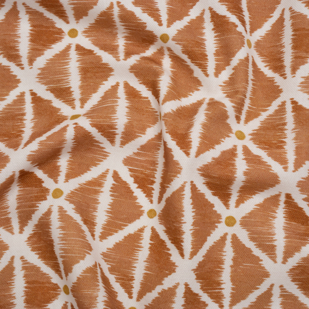 Brushed Cotton and Linen Canvas Print - Marmalade Sketched Lattice with Dots - British Imported - Joann Fabrics
