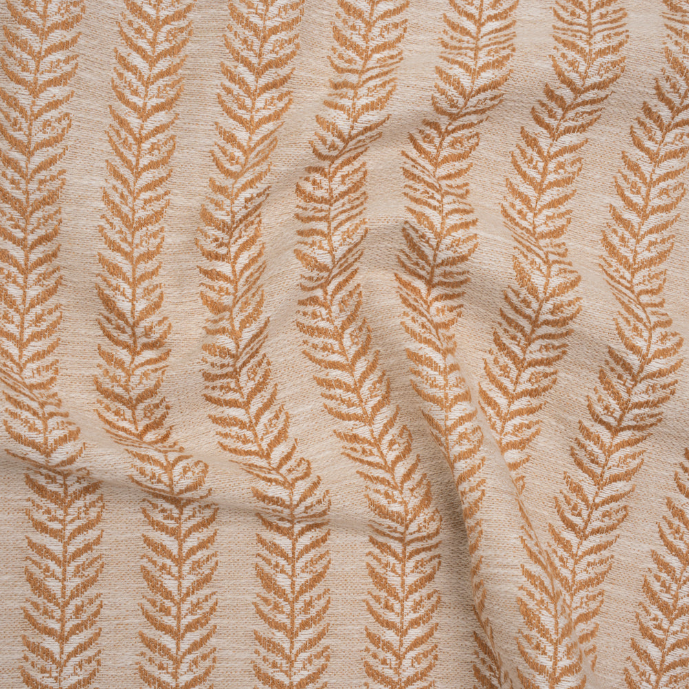 Polyester and Cotton Home Decor Jacquard - Tangerine Leafy Vine Stripes - British Imported - Joann Fabrics