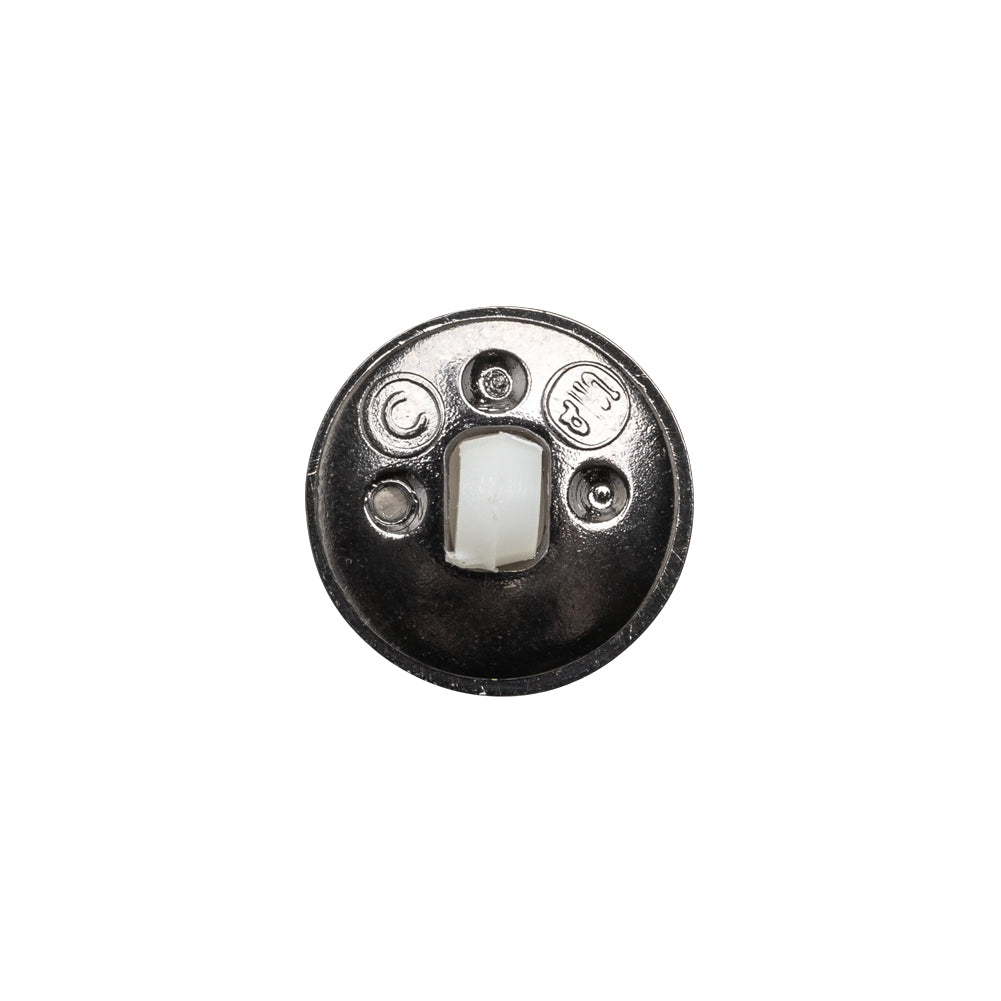 Plastic Shank Back Button - White and Gunmetal Low Cone-Shaped Rope Rim - 24L/15mm - Joann Fabrics