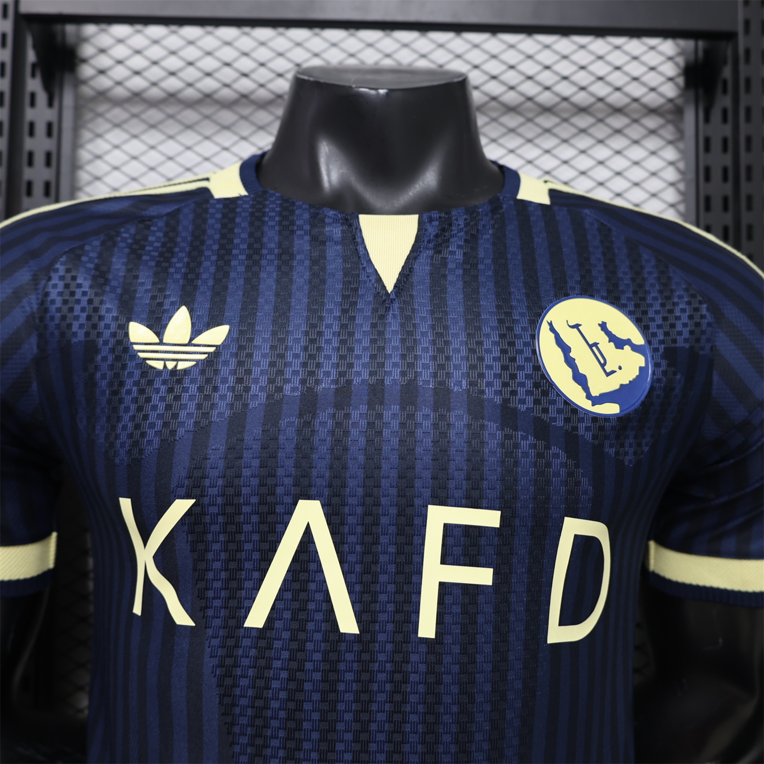 Al Nassr Riyadh Victory 26-27 Away Navy Blue With Sponsors Jersey - Player Version - UnitedFutballJersey