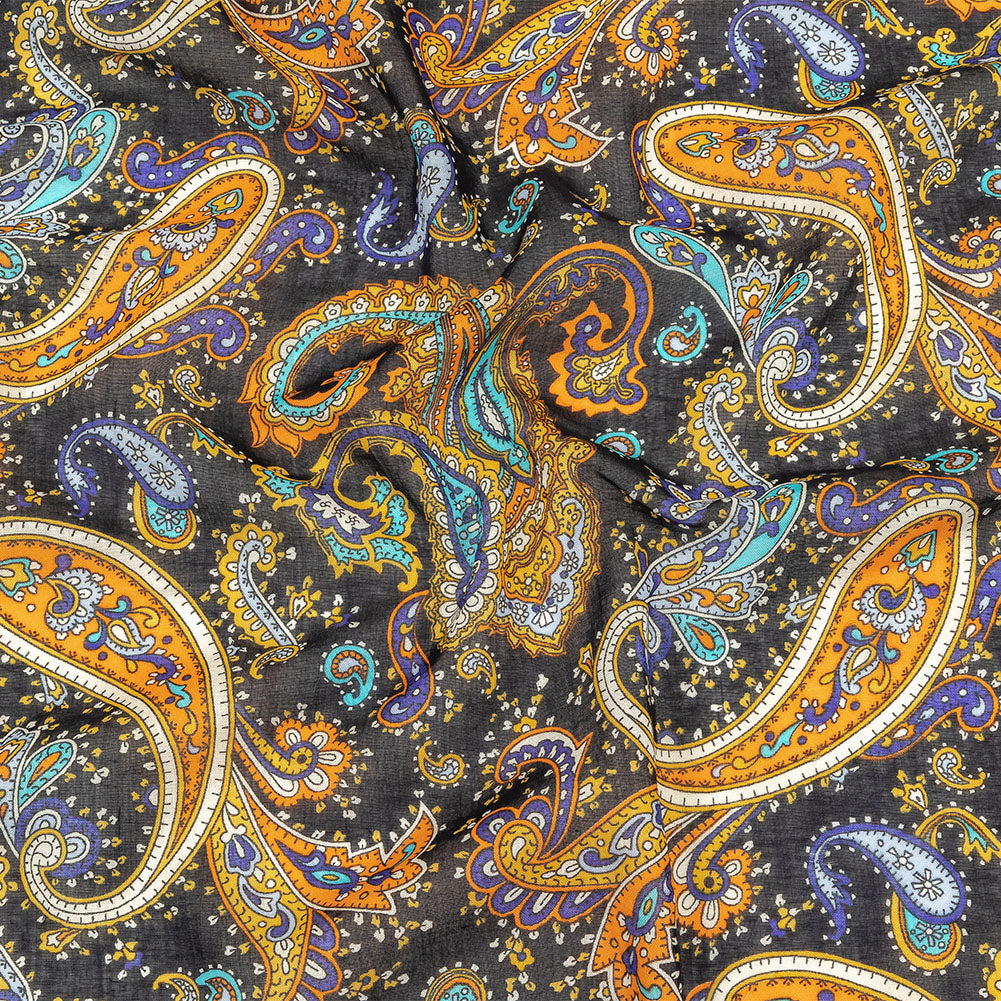Gauzy Cotton Voile - Midnight Navy, Hawaiian Sunset and Limoges Paisley - Deadstock - Joann Fabrics