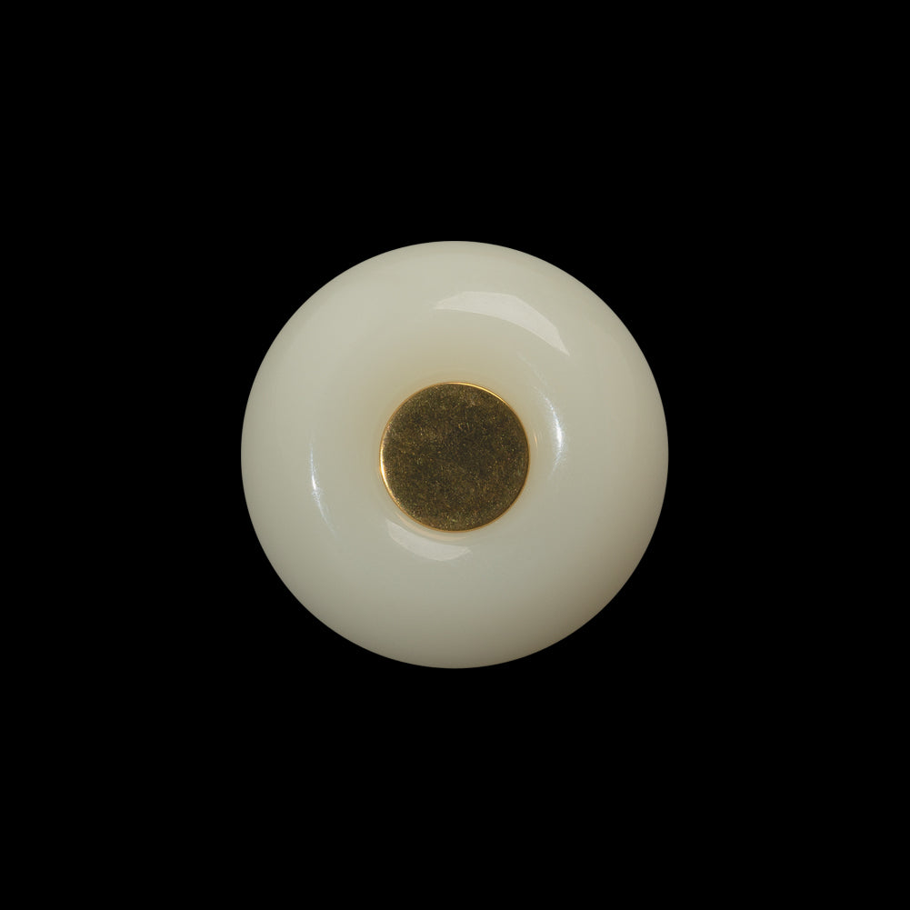 Plastic Self-Back Button - 32L/20mm - Ivory Tire Rim with Gold Disc Center - Joann Fabrics