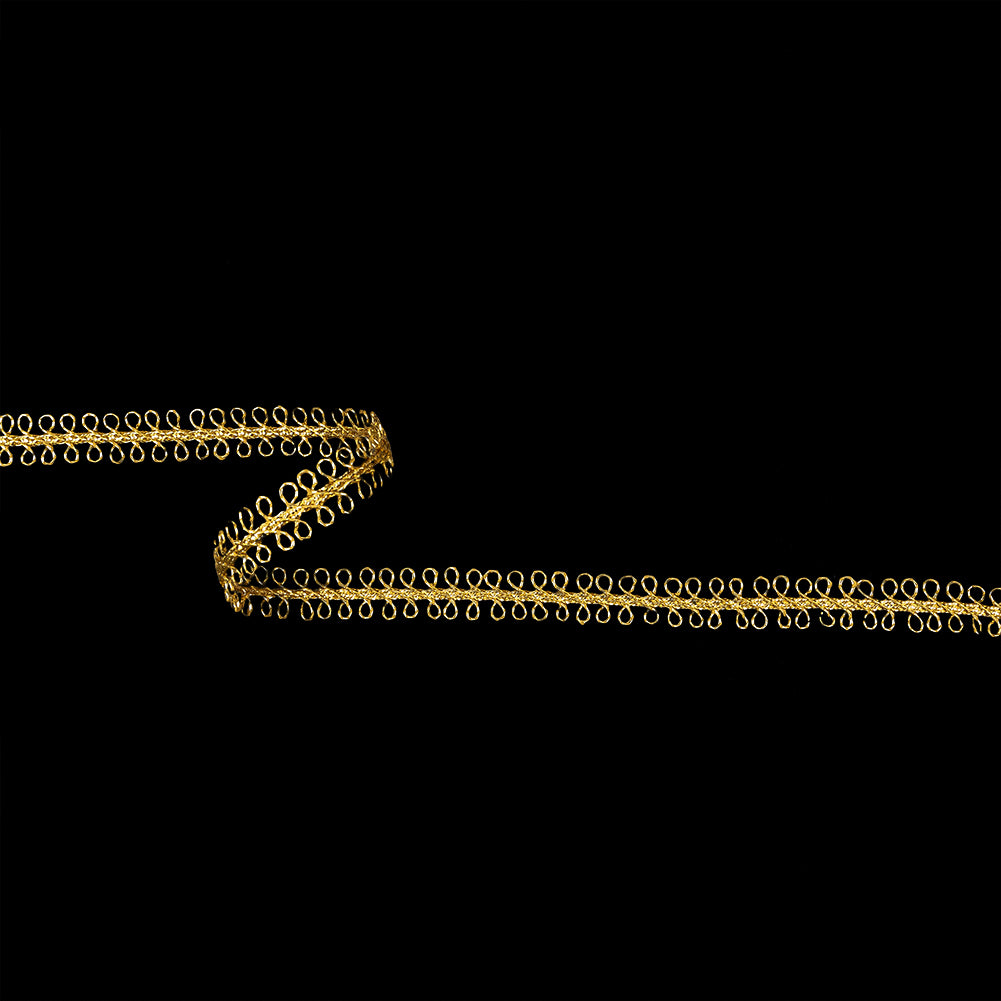 Metallic Gold Loopy Braided Trim - 0.5