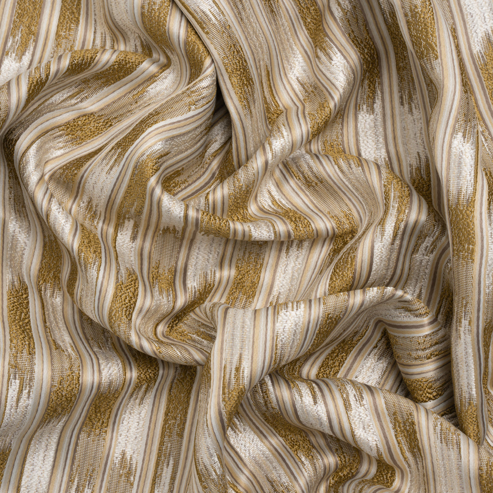 Recycled Polyester Drapery Jacquard - Ochre Streaking Stripes - British Imported - Joann Fabrics