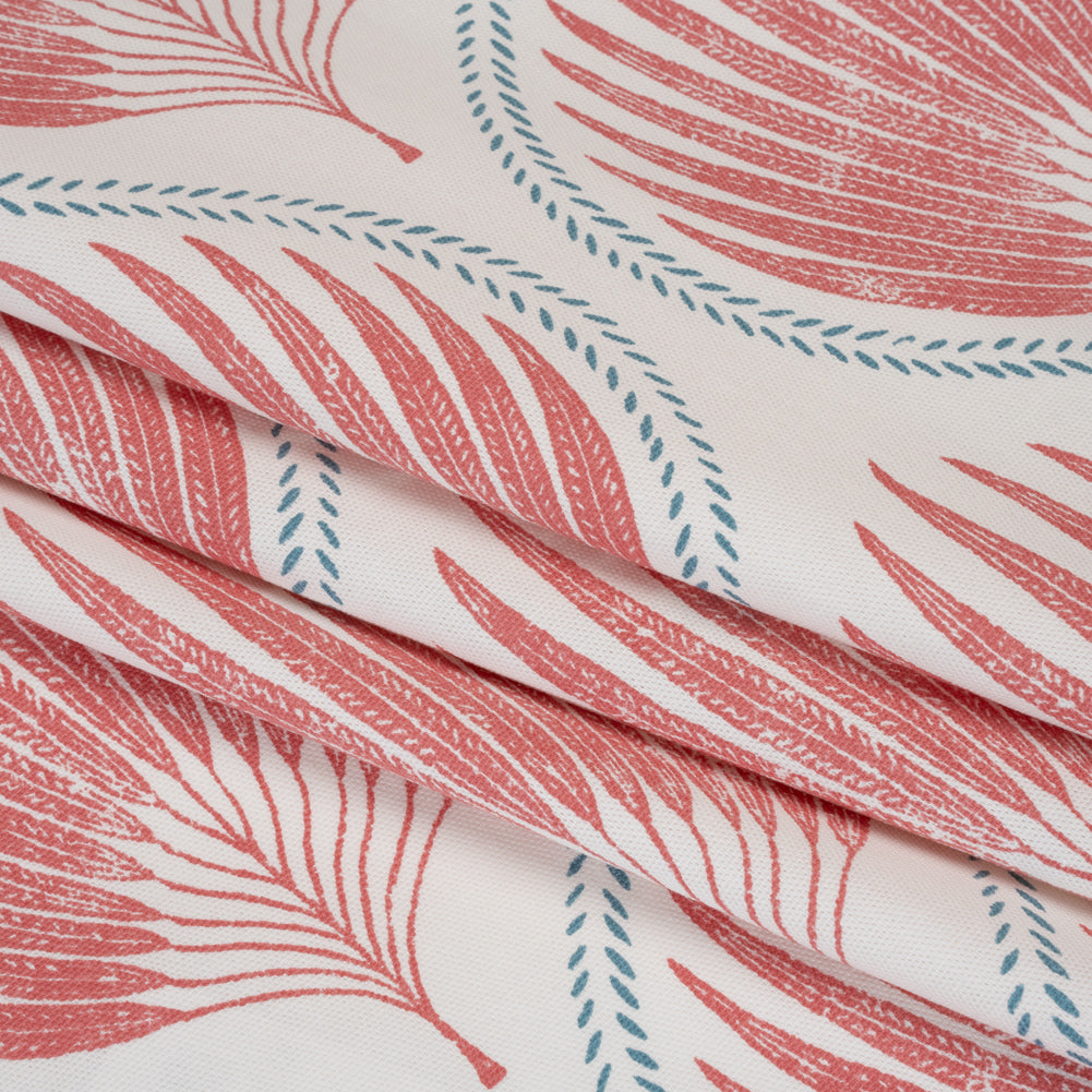 Cotton Canvas Print - Strawberry Palm Leaf Ogee - British Imported - Joann Fabrics