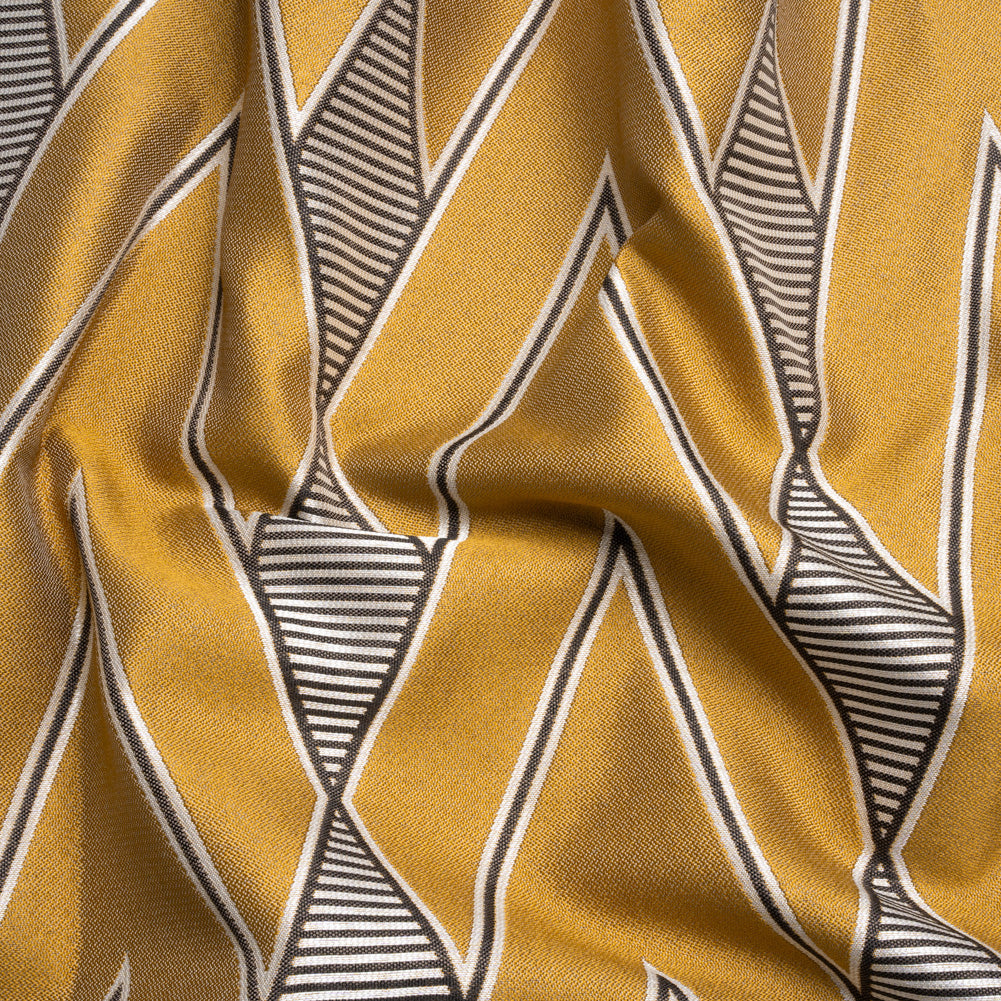 Gold, Charcoal and Gray Deco Diamonds Polyester Jacquard - Joann Fabrics