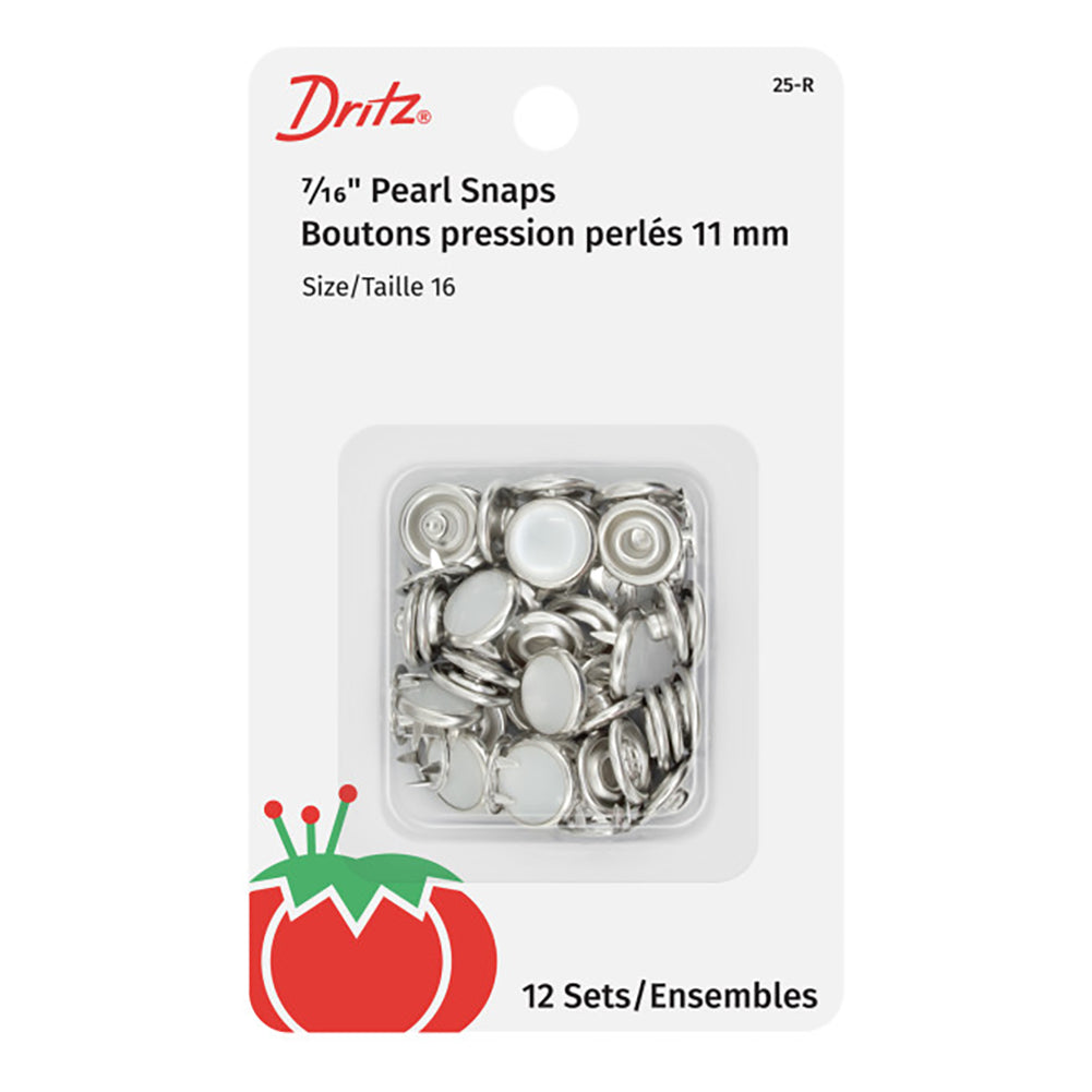 Dritz Pearl Snap Fasteners - White - 7/16