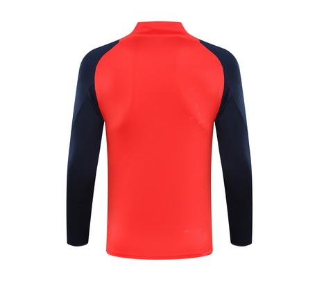 2024/2025 Manchester United Half-Pull Training Suit Red Blue Football Shirt 1:1 Thai Quality Set