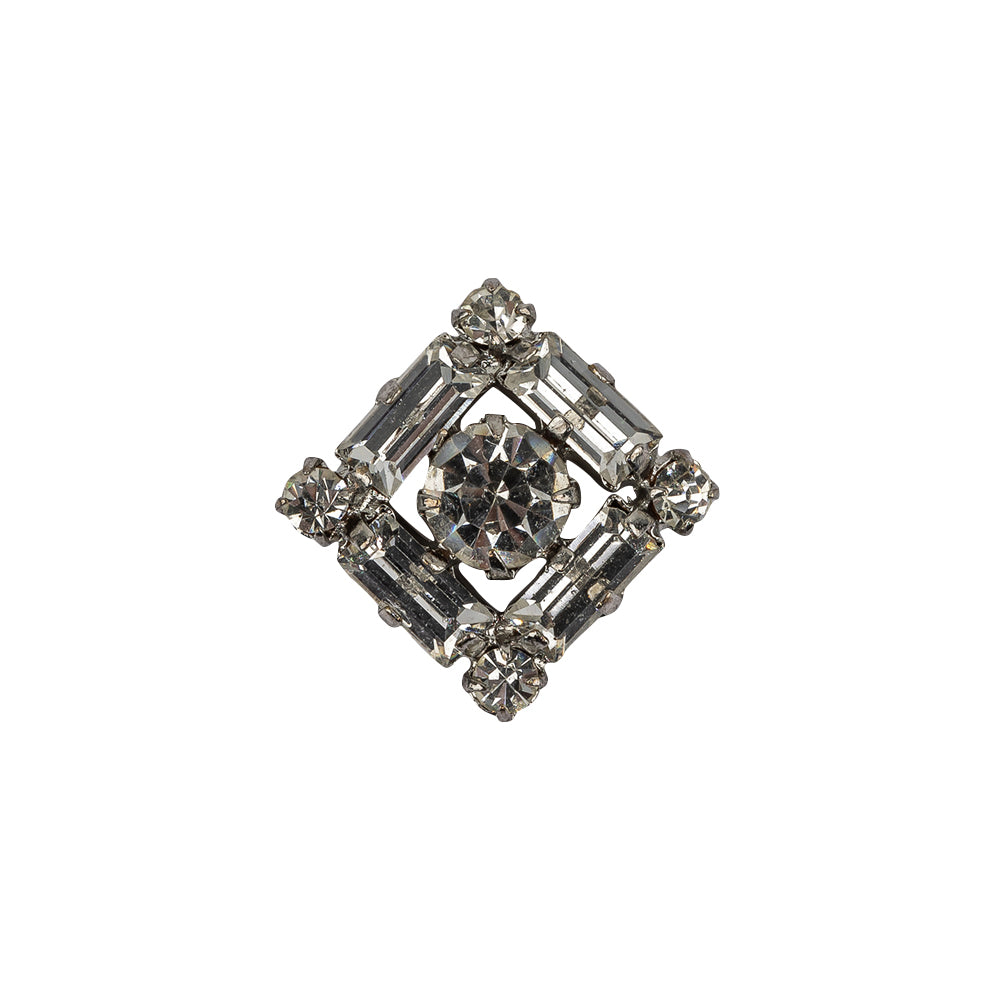 Vintage Swarovski Crystal Rhinestones and Gems, Silver Metal Square Shank Button - 30L/19mm - Joann Fabrics