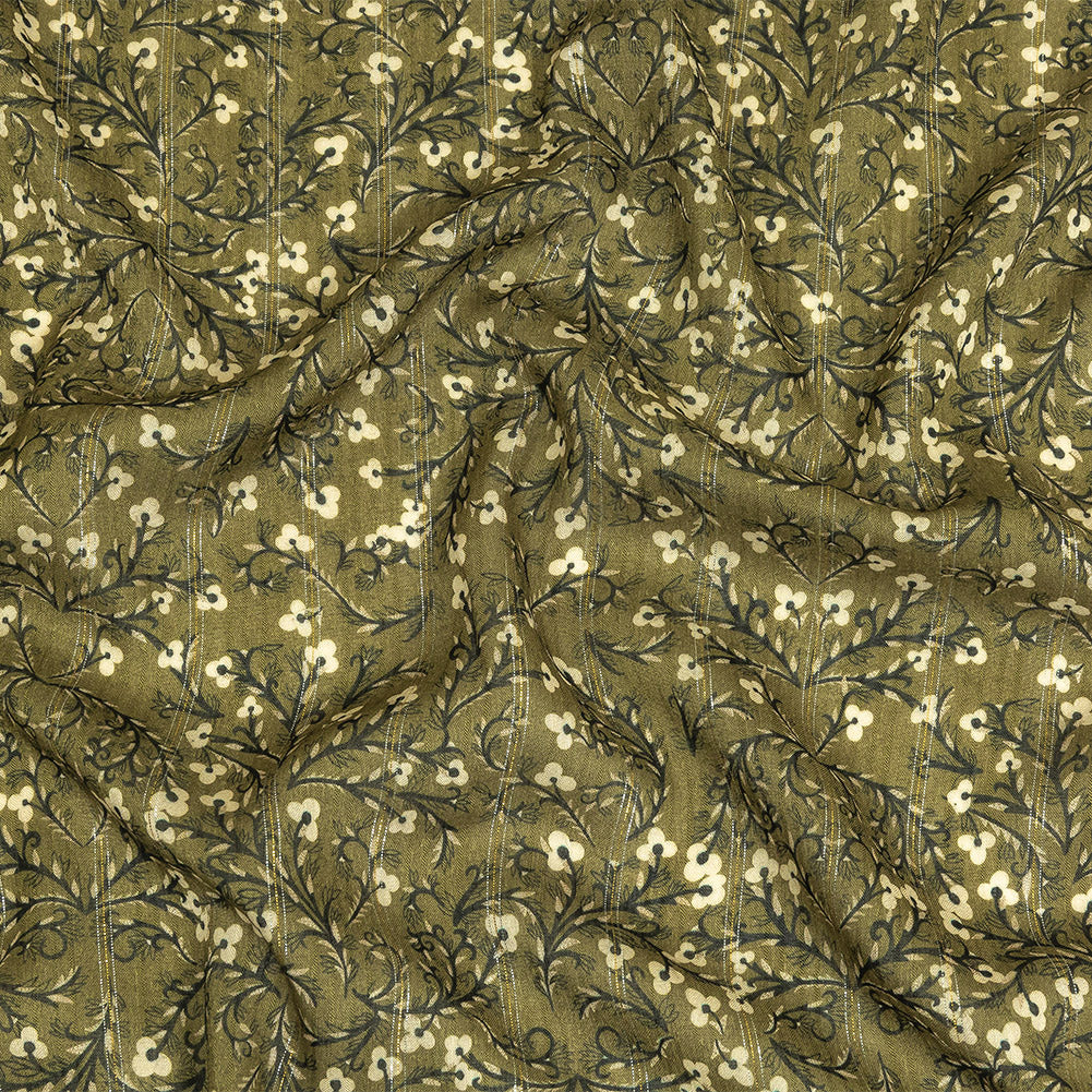 Mood Exclusive Stately Sprouts Metallic Pinstriped Viscose Dobby - Joann Fabrics