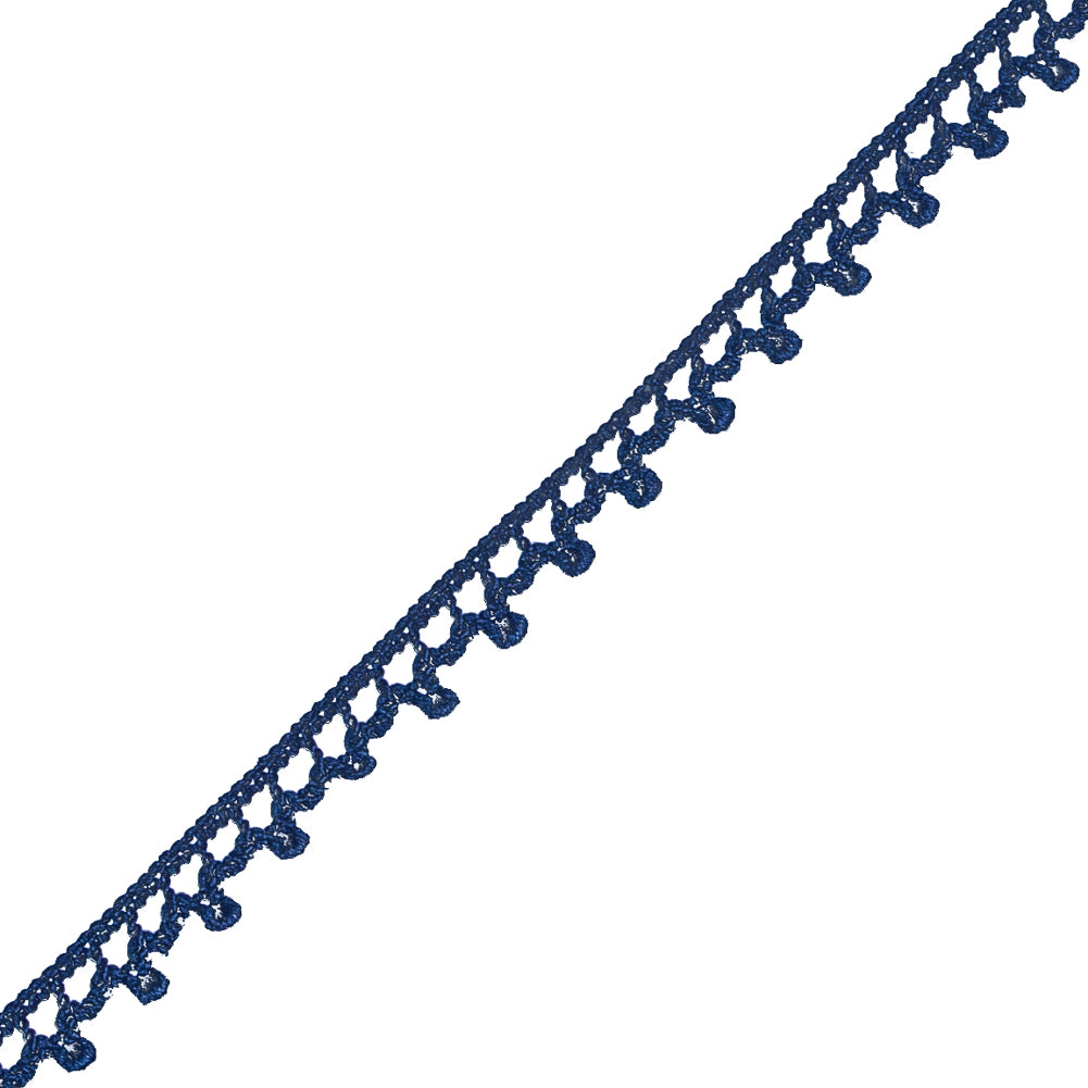 European Navy Dainty Crochet Trim - 5/16