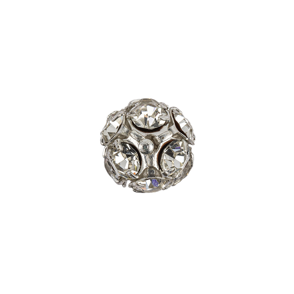 Vintage Swarovski Crystal Rhinestones and Silver Metal Shank Back Ball Button - 20L/12.5mm - Joann Fabrics