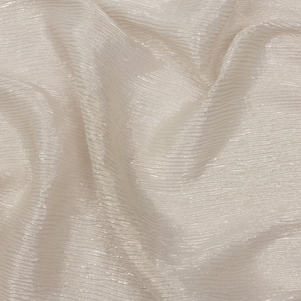 Polyester Chiffon Plisse with All-Over Foil - Greige and Gold - Honey Collection - Joann Fabrics