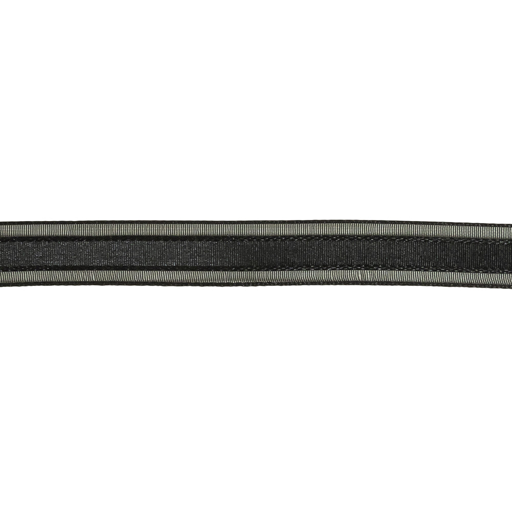 Black Woven Ribbon with Sheer Organza Borders - 0.5