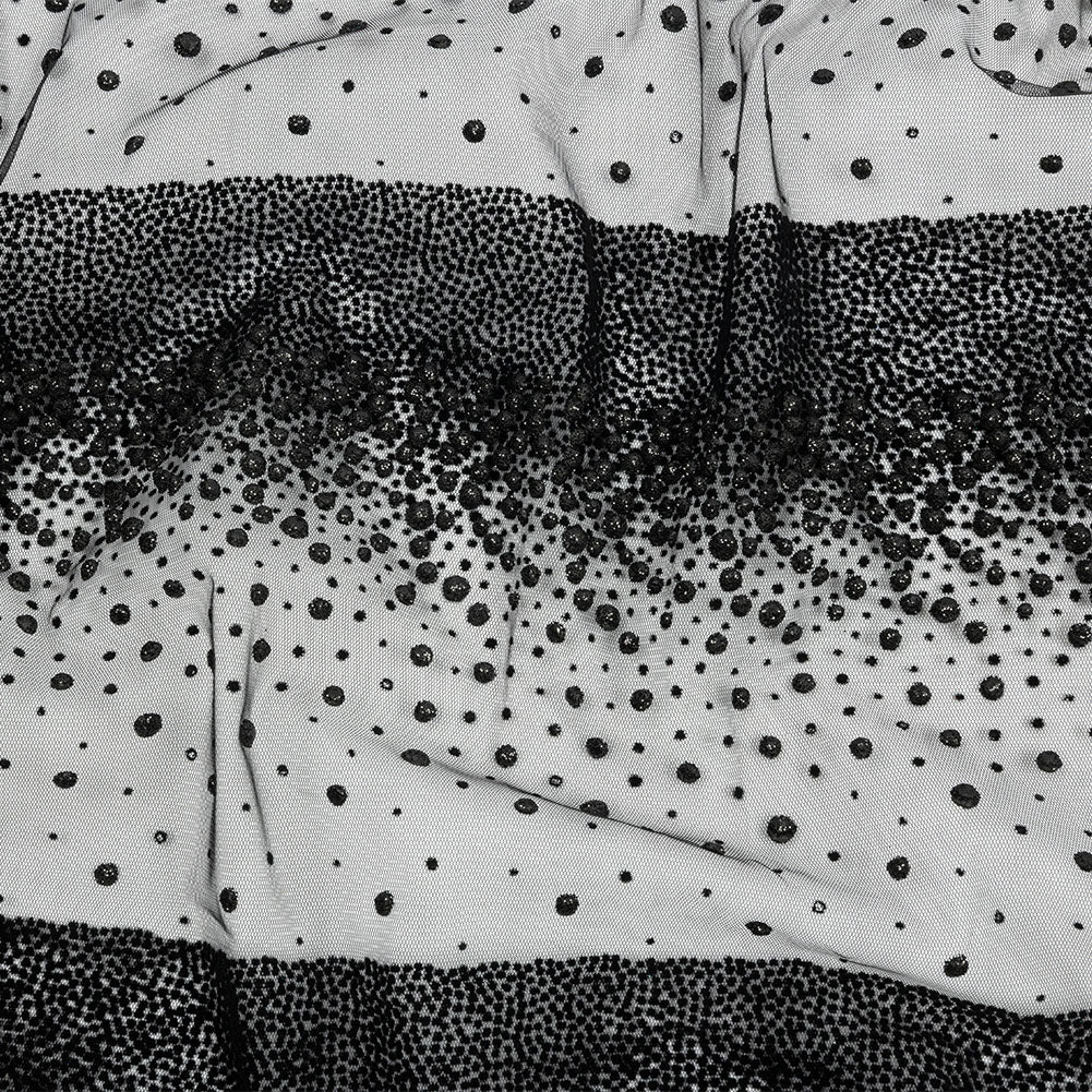 Flocked Puffy Glitter Tulle - Black Abstract Stripes - Joann Fabrics