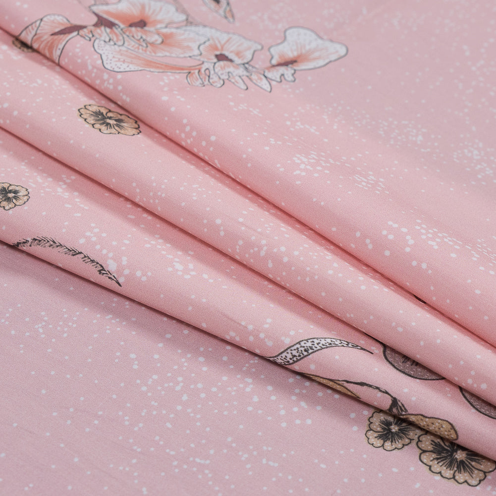 Cotton Poplin - Light Coral Floral and Spots - Flores al Amanecer Print - Mood Exclusive Felipe Collection - Joann Fabrics