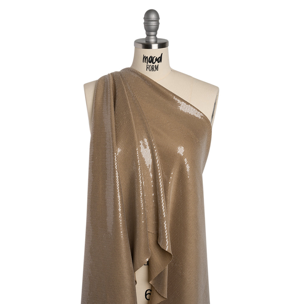 Rayon Jersey with Clear Baby Sequins - Tan - Joann Fabrics
