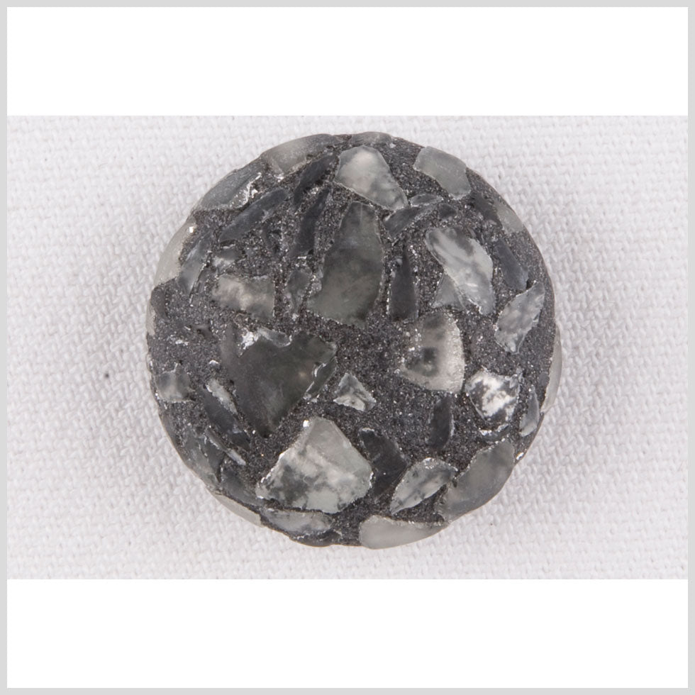 Plastic Shank Back Button - 40L/25.5mm - Domed Gray, White and Metallic Gray Mosaic - Joann Fabrics