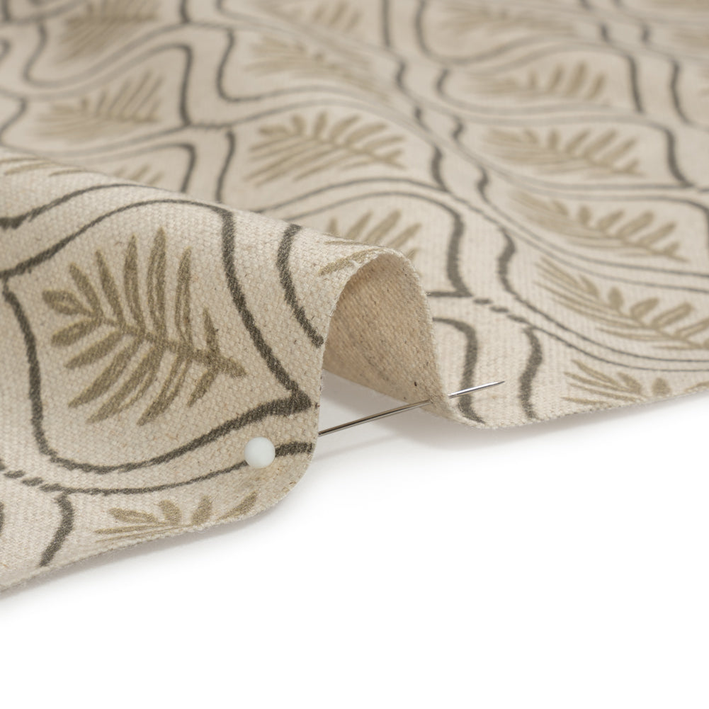 Cotton and Linen Canvas Print - Sand Leaf Motif - British Imported - Joann Fabrics