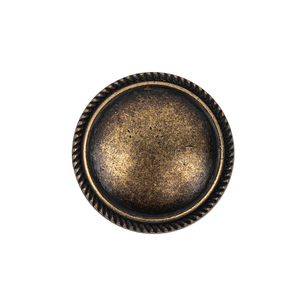 Old Brass Domed Metal Shank Back Button with Decorative Rim - 36L/23mm - Joann Fabrics