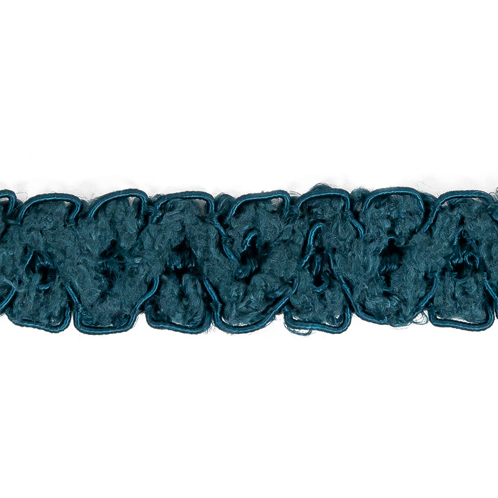 Deep Turquoise Boucle Gimp Braided Trim - 0.625