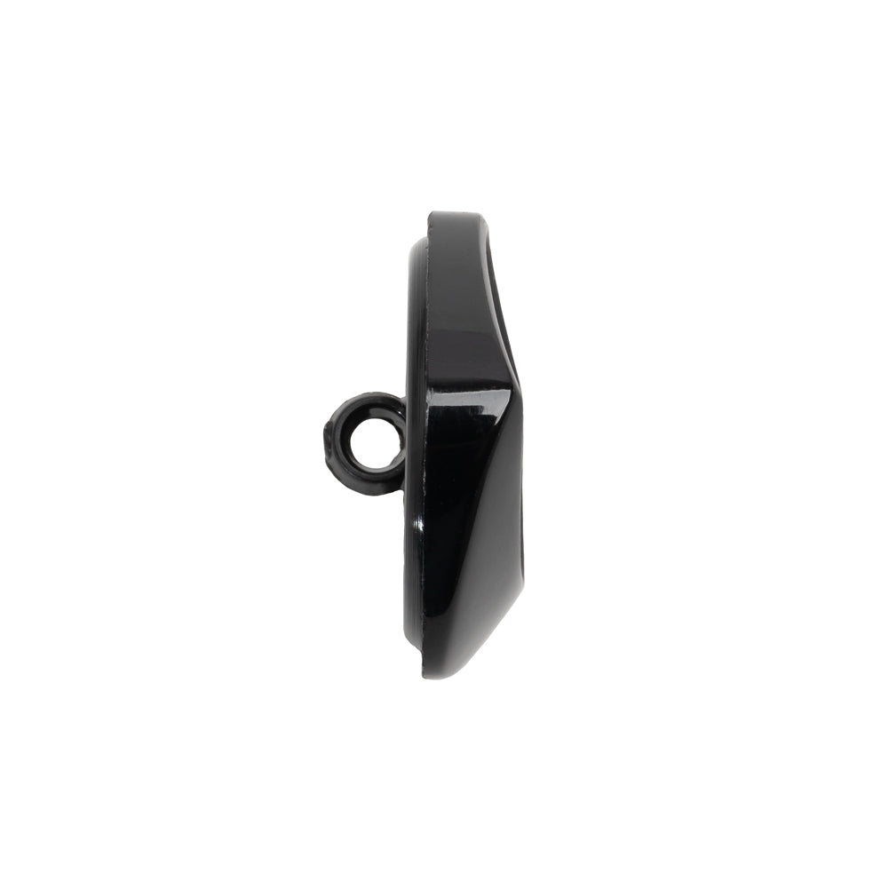 Square Plastic Shank Back Button - Black Partial Matte Abstract - 36L/23mm - Joann Fabrics
