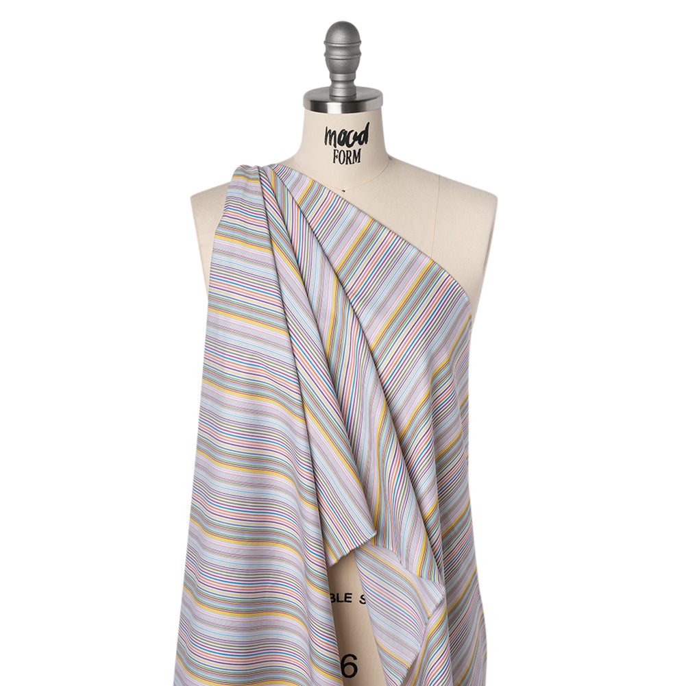 Cotton Twill Shirting - Rainbow Barcode Stripes - Deadstock - Joann Fabrics