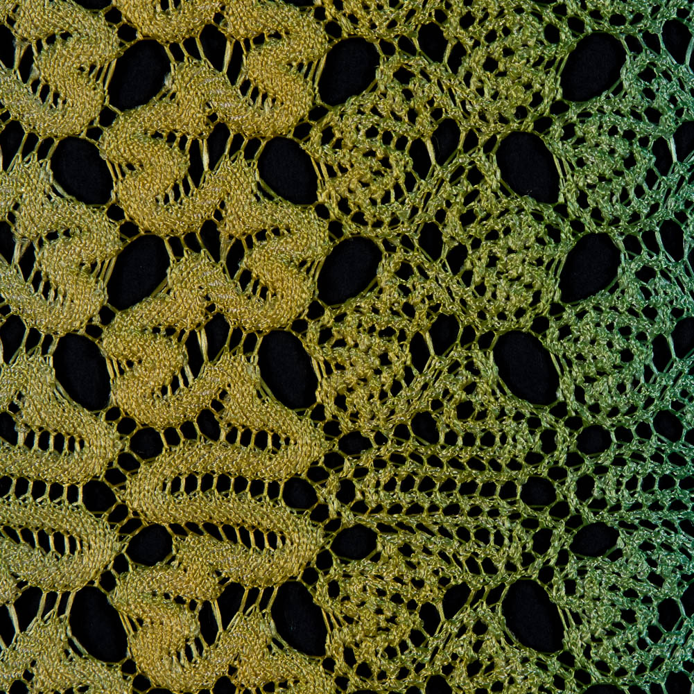 Raschel Lace - Ceramic Blue and Charteuse Ombre - Joann Fabrics