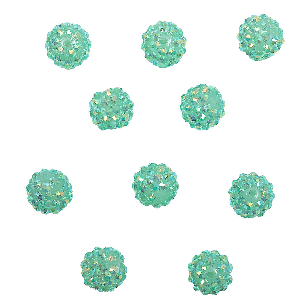 Aqua AB Rhinestone and Resin Faceted 14mm Beads - 10pc - Joann Fabrics