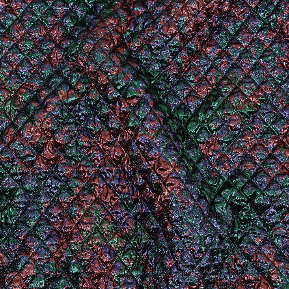 Metallic Burgundy, Evergreen and Navy Diamond Quilted Luxury Brocade - Joann Fabrics