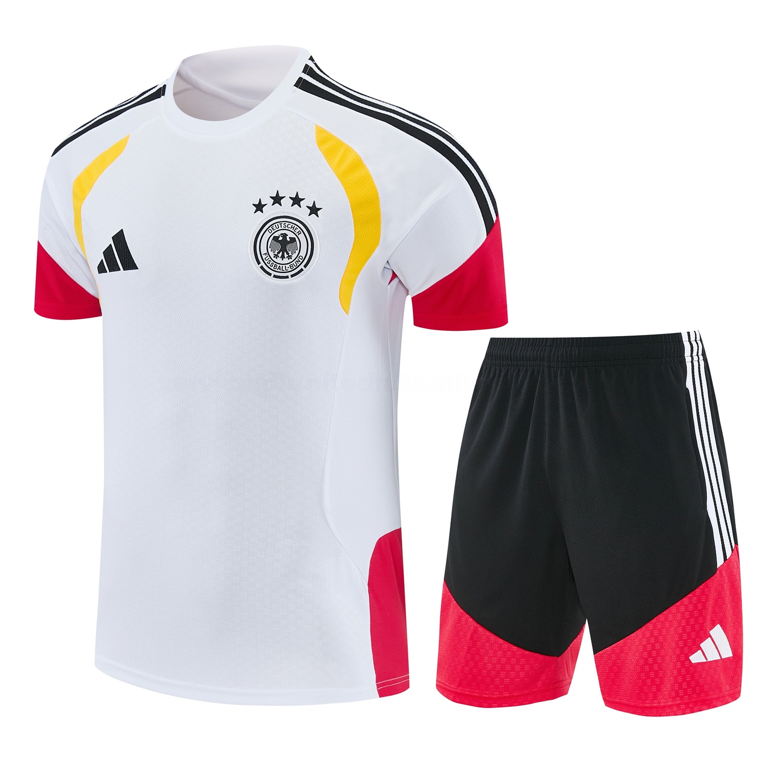 Germany 2026 Short-Sleeve Training Set - White Top and Black Shorts - UnitedFutballJersey