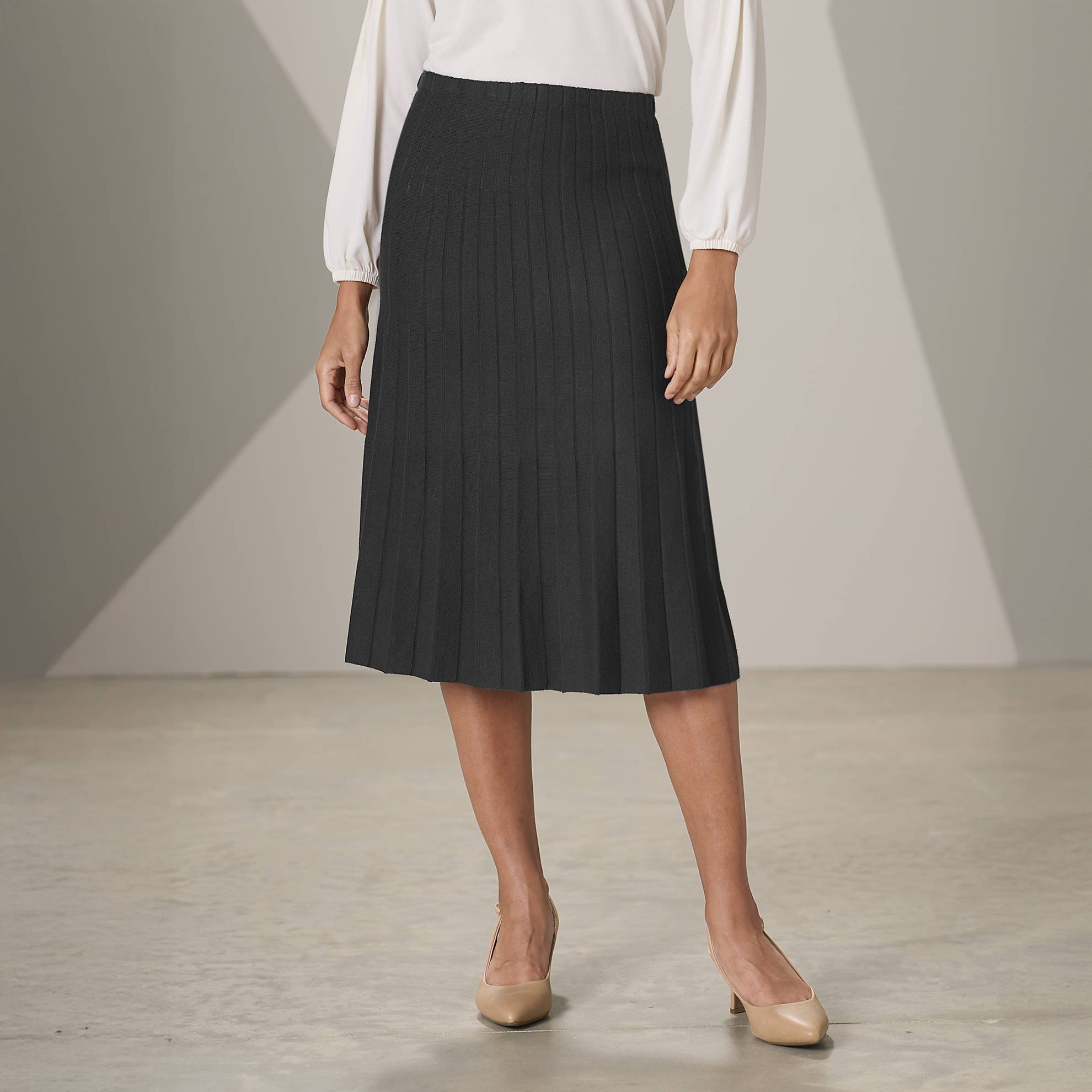 Pleated Sweater Knit Skirt - Northstyle Catalog