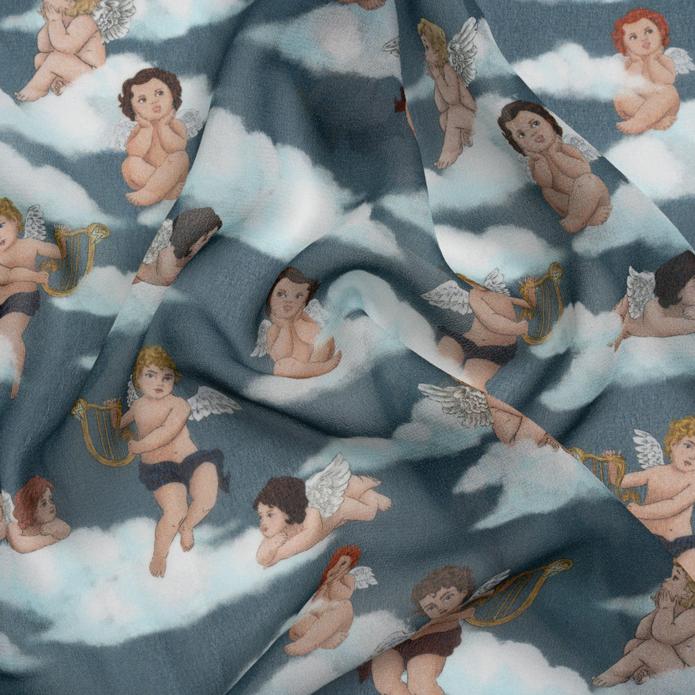 Mood Exclusive Blue Drowsy Dreamers Viscose Chiffon - Joann Fabrics