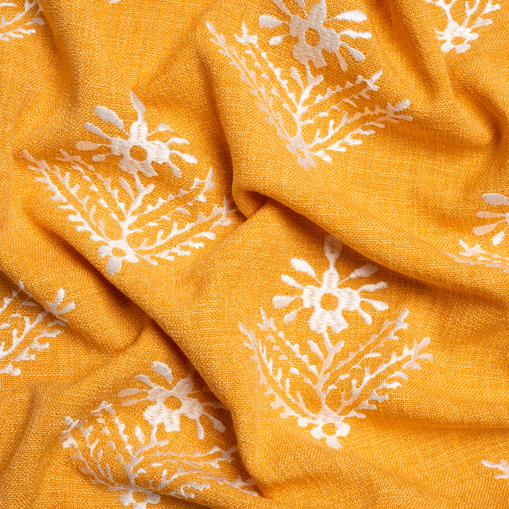 Embroidered Textured Drapery Woven - Dijon Flowering Ferns - British Imported - Joann Fabrics