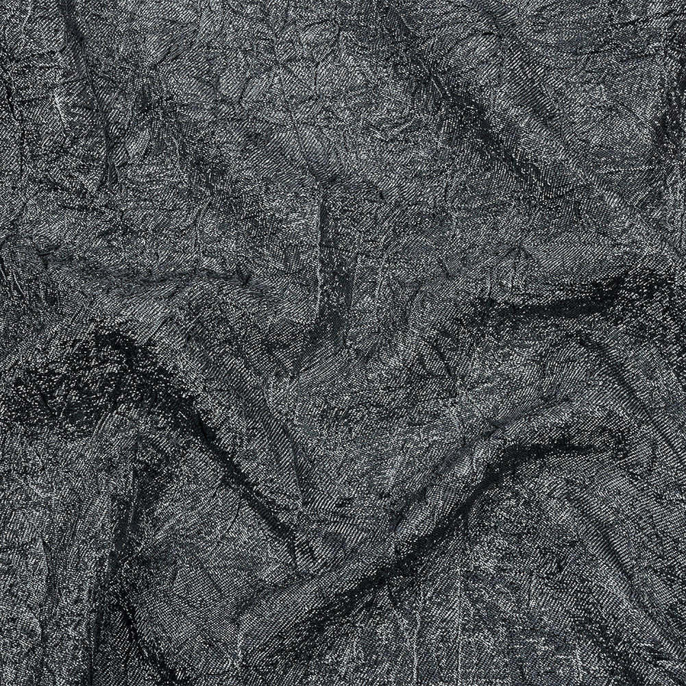 Astrolabe Metallic Dark Silver Crinkled Luxury Brocade with Black Backing - Joann Fabrics