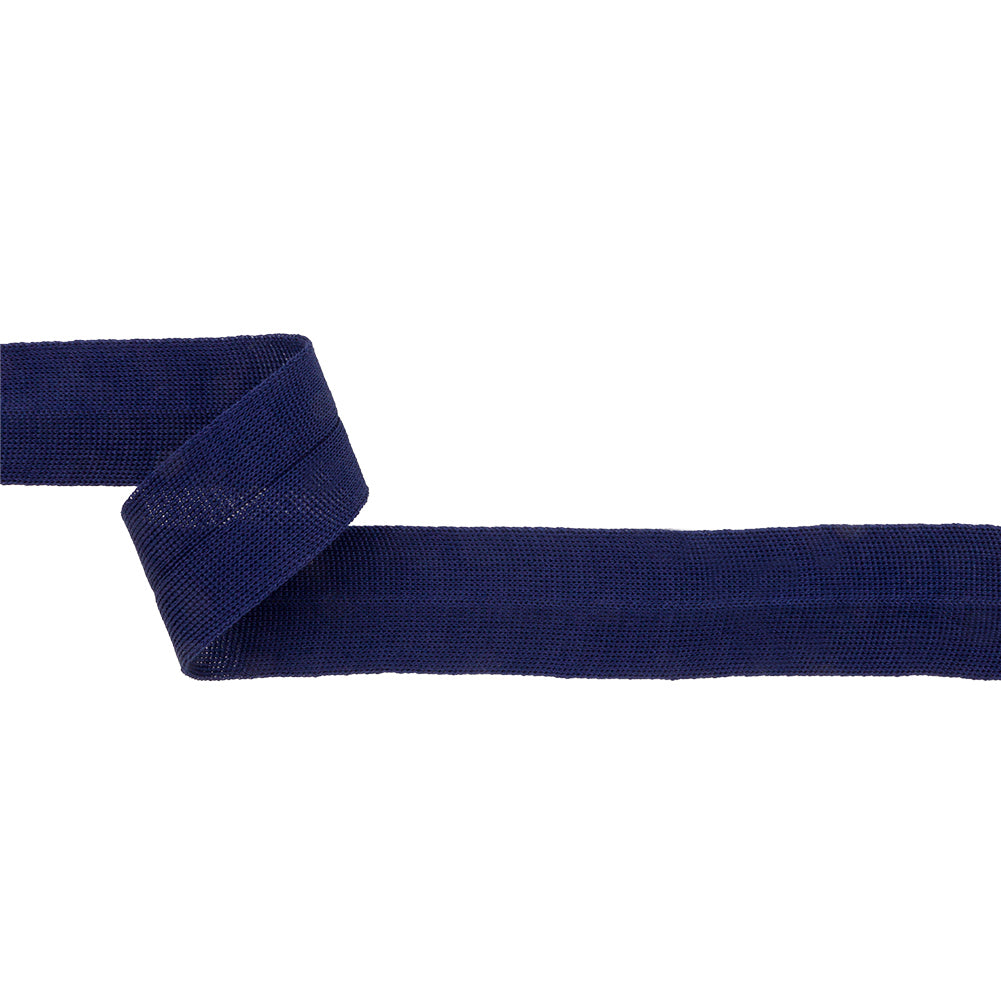 Navy Cotton Knit Foldover Trim - 1.25